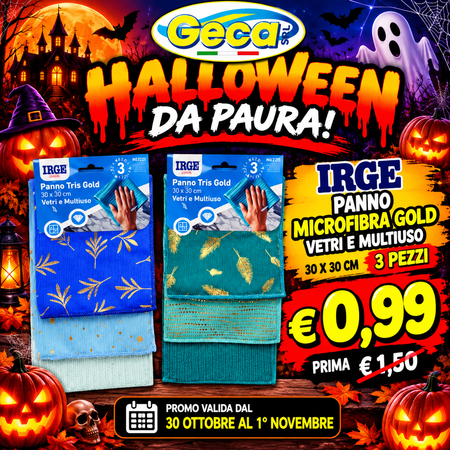 IRGE PANNO MICROFIBRA GOLD VETRI E MULTIUSO 30X30 CM 3 PEZZI (Confezione da 36 pezzi) 
