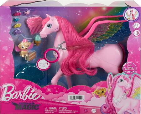 Barbie Mattel Fairytale Touch of Magic Pink Pegasus con cucciolo