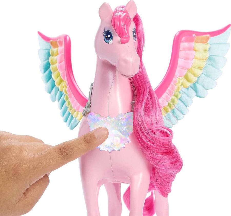 Barbie Mattel Fairytale Touch of Magic Pink Pegasus con cucciolo