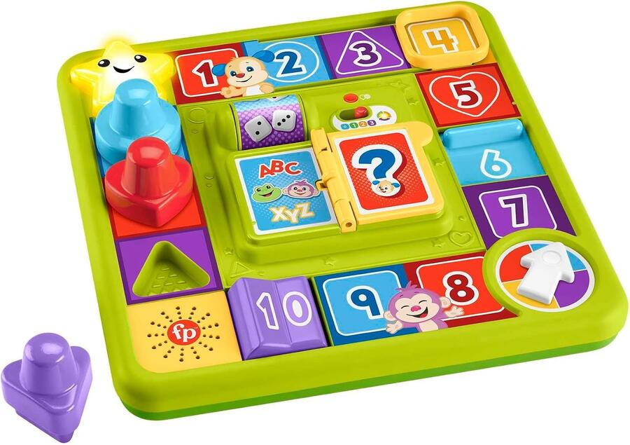 Fisher-Price - Pannello Interattivo di Cagnolino, versione multilingue, gioco sensoriale per neonati con luci e contenuti didattici Smart Stages, giocattolo per bambini, 9+ mesi