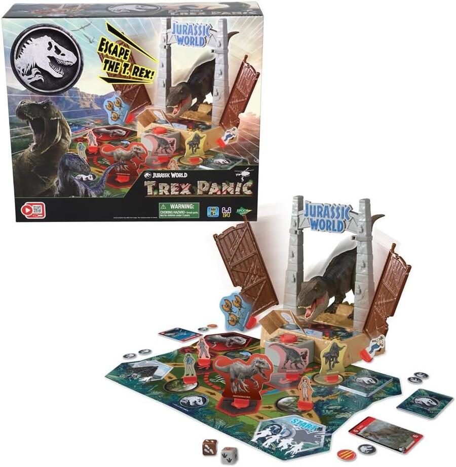 EPOCH Games - Jurassic World - T-Rex Panic, Gioco d'Azione ed Avventura con Dinosauri