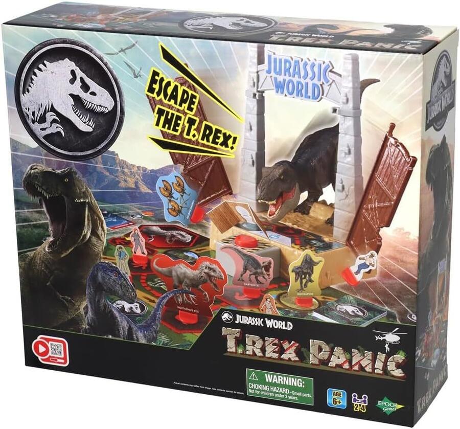 EPOCH Games - Jurassic World - T-Rex Panic, Gioco d'Azione ed Avventura con Dinosauri