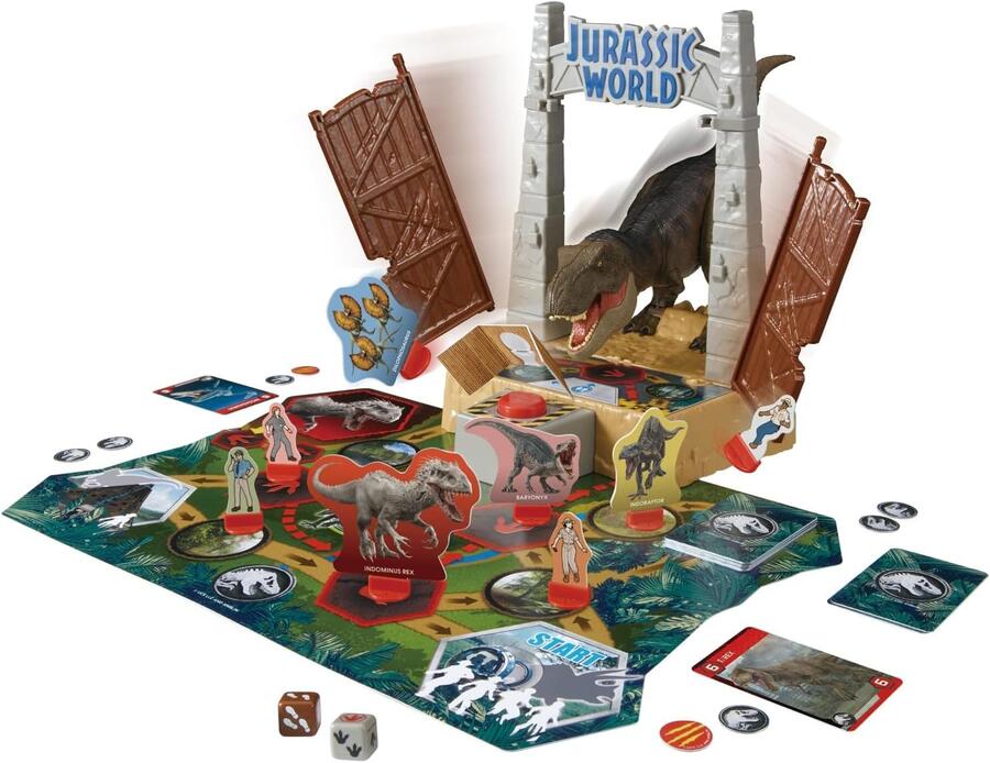 EPOCH Games - Jurassic World - T-Rex Panic, Gioco d'Azione ed Avventura con Dinosauri