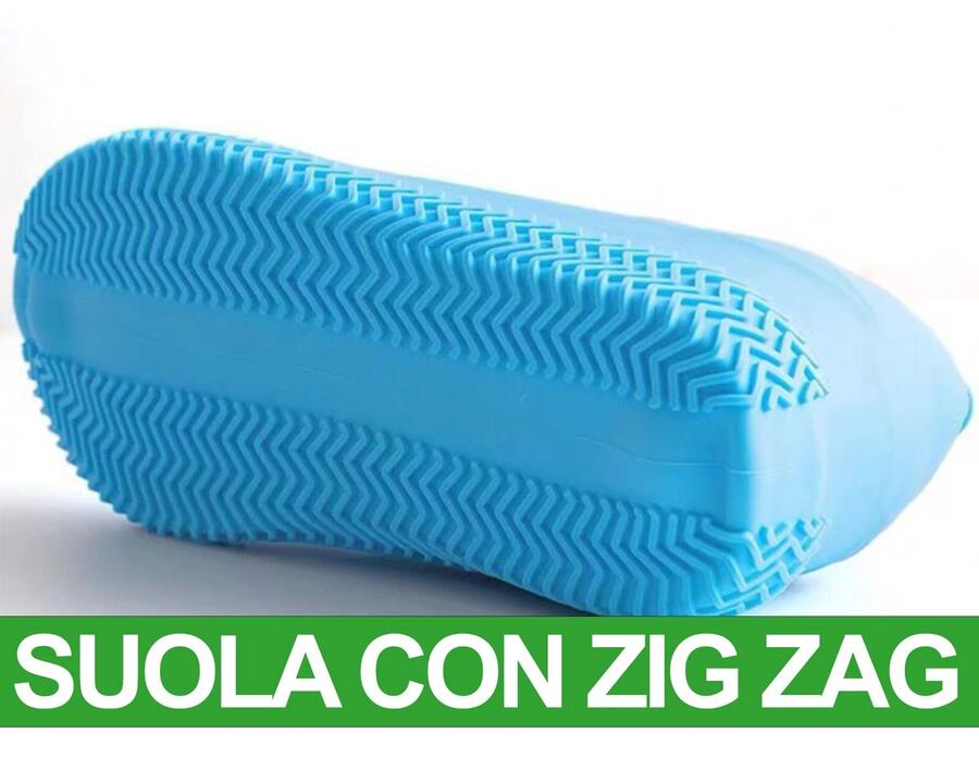 COPPIA DI COPRISCARPE IN SILICONE WATERPROOF RESISTENTI ALL'ACQUA ANTISCIVOLO RIUTILIZZABILI