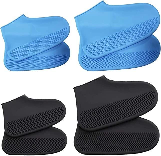 COPPIA DI COPRISCARPE IN SILICONE WATERPROOF RESISTENTI ALL'ACQUA ANTISCIVOLO RIUTILIZZABILI