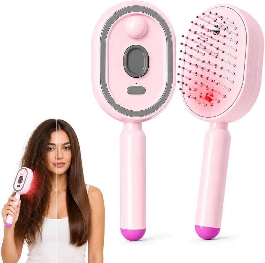 SPAZZOLA MASSAGGIANTE E LISCIANTE PER CAPELLI A VAPORE PORTATILE E RICARICABILE SENZA FILI