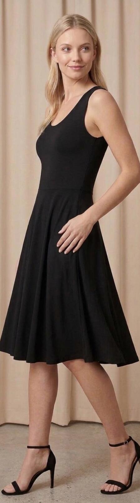 4-0175 Sleeveless flared dance dress in stretchy technical jersey fabric