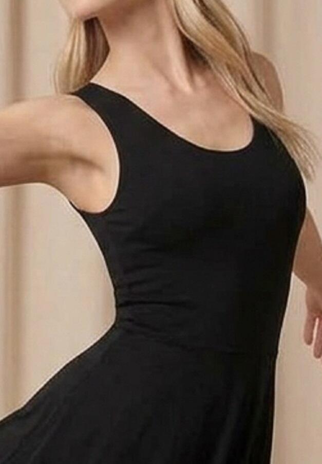 4-0175 Sleeveless flared dance dress in stretchy technical jersey fabric