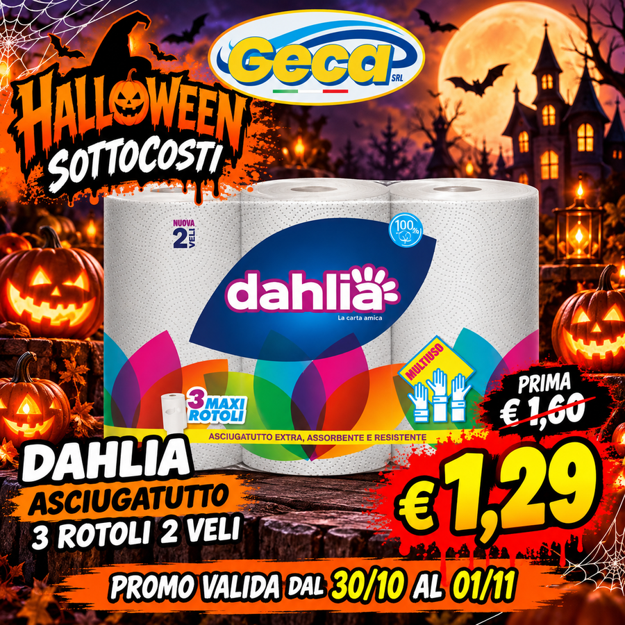 DAHLIA ASCIUGATUTTO 3 ROTOLI 2 VELI (Confezione da 30 pezzi) 