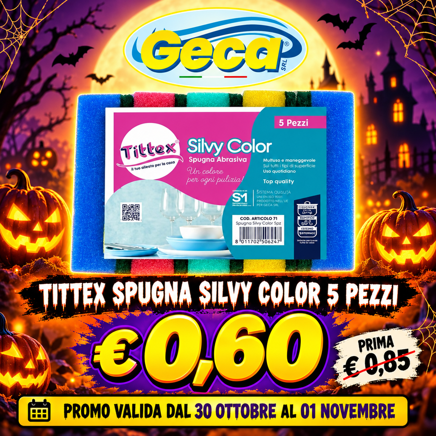TITTEX SPUGNA SILVY COLOR 5 PEZZI (Confezione da 30 pezzi) 
