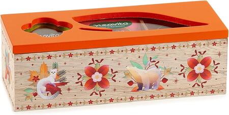 Neavita Cofanetto "Tisana Collection" In Legno Arancione 3 Scomparti 15 Bustine
