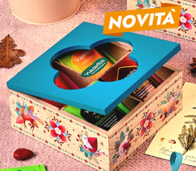 Neavita Cofanetto "Tisana Collection" In Legno Ottanio 4 Scomparti 20 Bustine