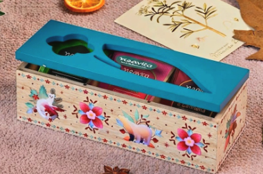 Neavita Cofanetto "Tisana Collection" In Legno Ottanio 3 Scomparti 15 Bustine