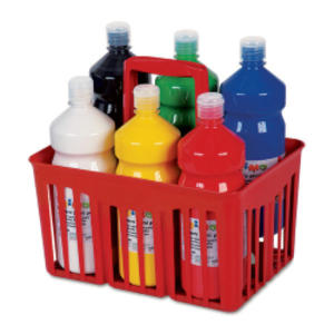 Cesta 6 tempera pronta 1lt colori assortiti PRIMO