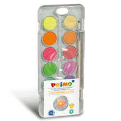 Pastiglie ACQUERELLO FLUO e METAL ø 440mm PRIMOASTUCCIO 12 PASTIGLIE ACQUERELLI PRIMO