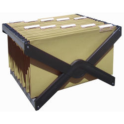 SUPPORTO PER CARTELLE SOSPESE LUXOR CON 10 CARTELLE 39cm AVANA