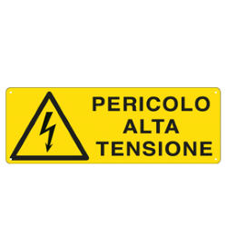 CARTELLO ALLUMINIO 35x12,5cm 'Pericolo Alta Tensione'