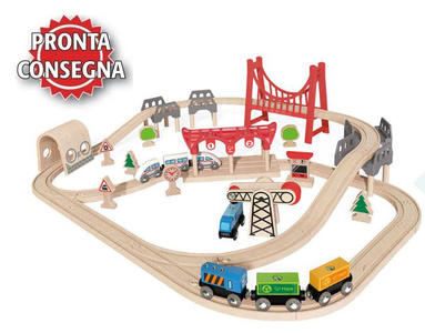 Set Ferrovia Treno Doppio Anello in Legno Hape - Offerta di Natale