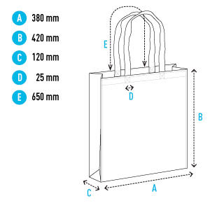 Borsa in TNT nero 38x42+12cm.