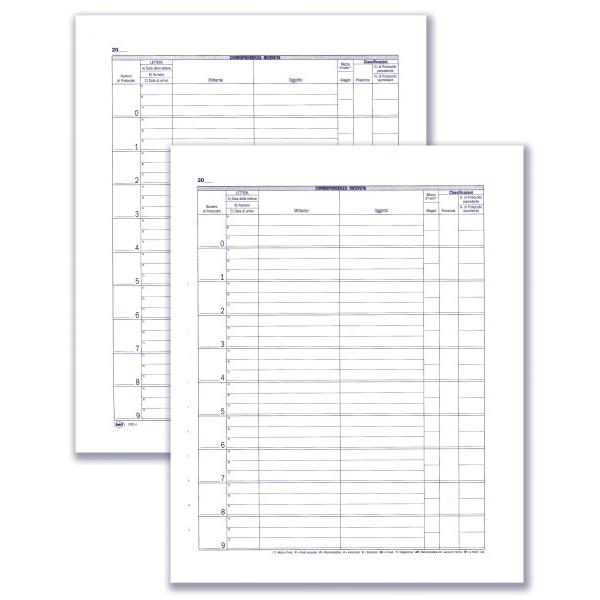 REGISTRO CORRISPONDENZA ARRIVATA - BUFFETTI 318101300