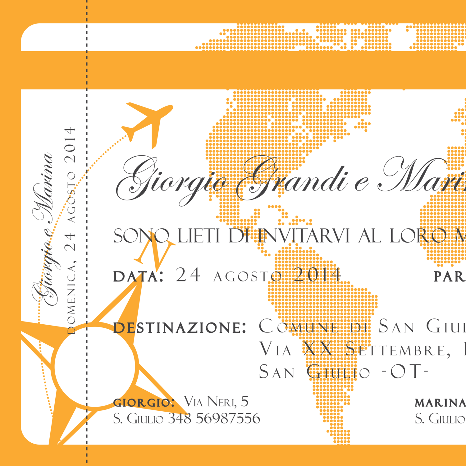 Partecipazione di Matrimonio Buon Viaggio