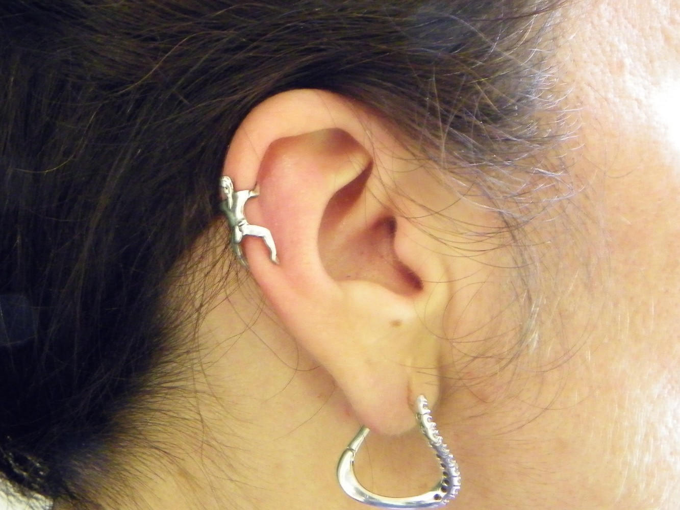 Chiave Per Orecchino Singolo NKlaus – Argento 925, Opaco, 9x3 Mm, Con Chiusura A Farfalla