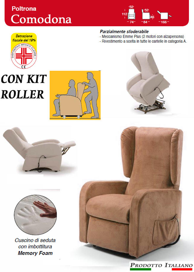 Poltrone con alzapersona, poltrone automatiche, poltrona carezza ... Poltrone relax moderne