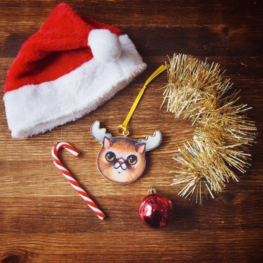 Palla di Natale gatto Renna