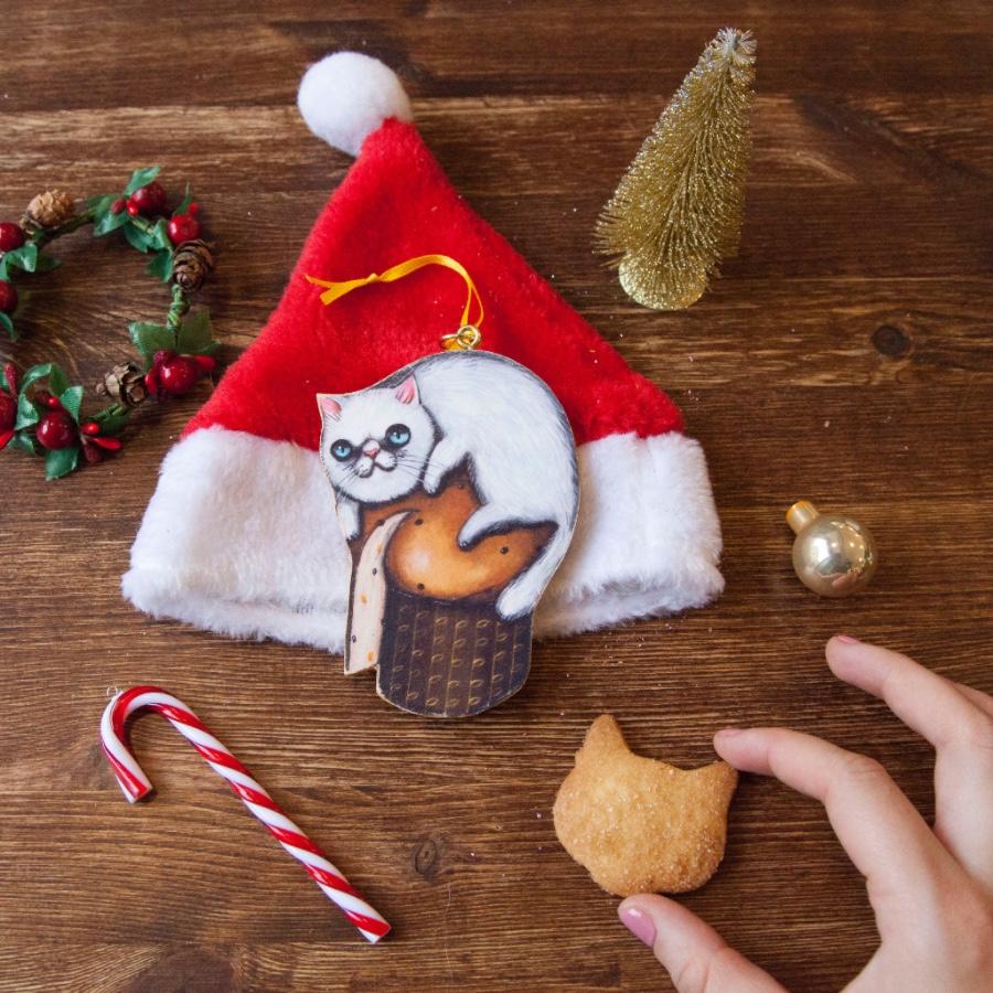 Palla di Natale Gatto su panettone