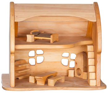 Casa delle bambole Favola in Legno Massello di Pino Tetto Curvo di Verneuer