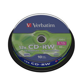CD-RW DATALIFEPLUS 8x-10x 700 mb Serigrafato VERBATIM - conf. 10 pz