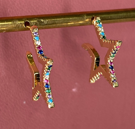ORECCHINO A LOBO STRASS MINI ORO