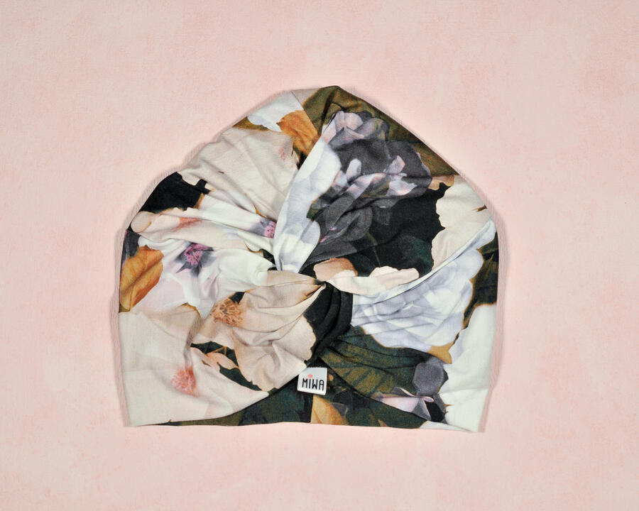 Turbante cipria rose bianche