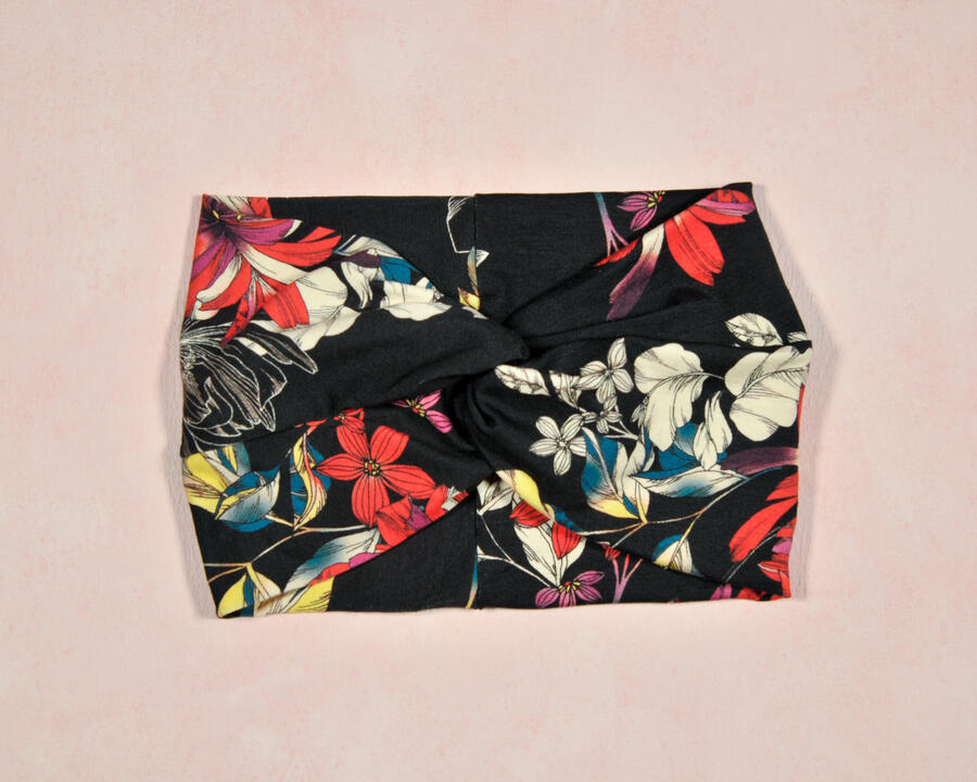 Maxi fascia nero fiori