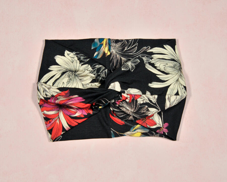 Maxi fascia nero fiori
