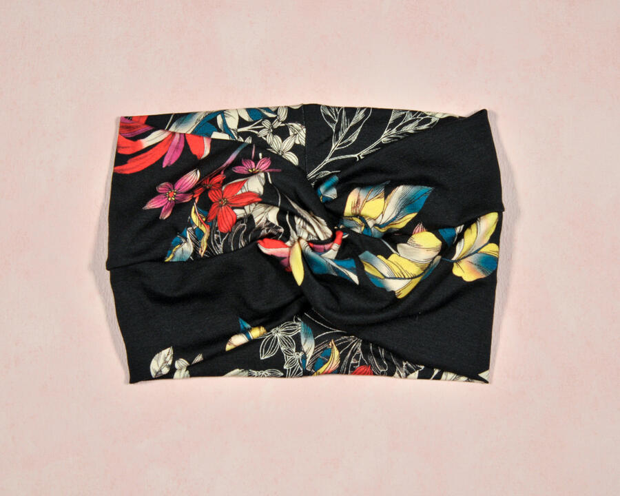 Maxi fascia nero fiori