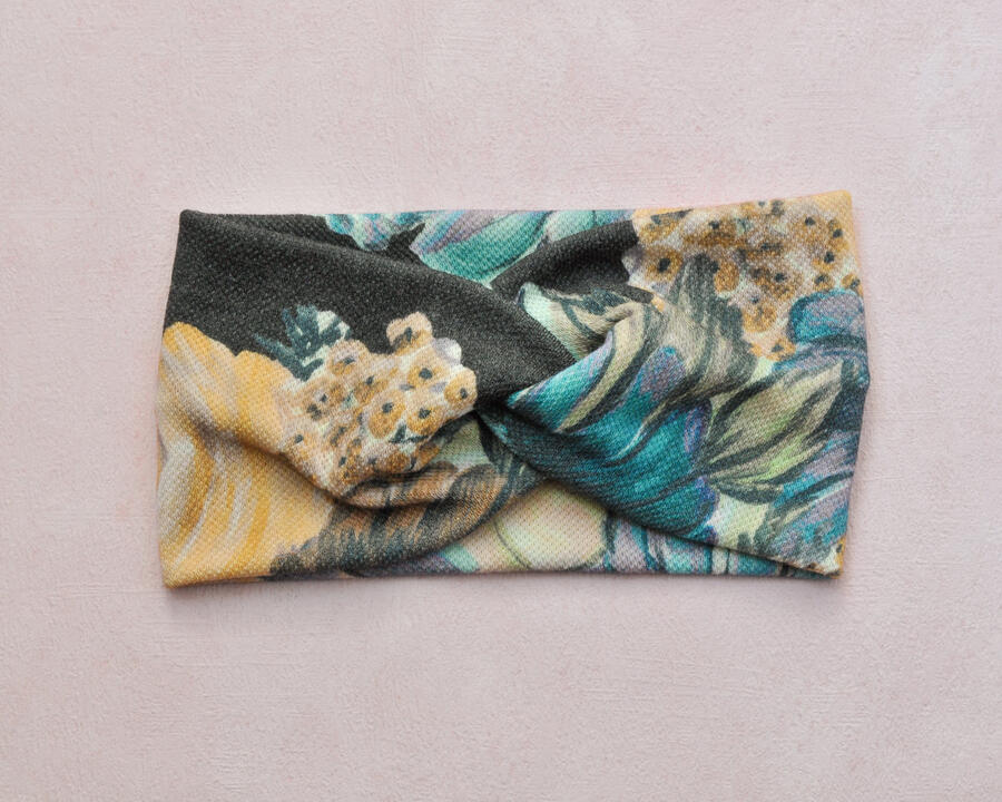Fascia jersey grigio fiori
