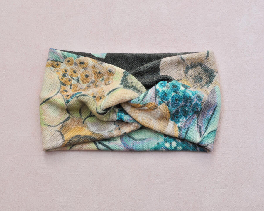 Fascia jersey grigio fiori