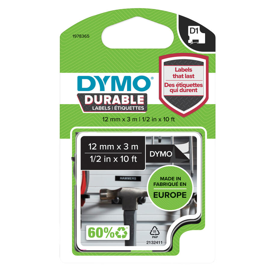 NASTRO DYMO TIPO D1 DURABLE (12MMX3MT)