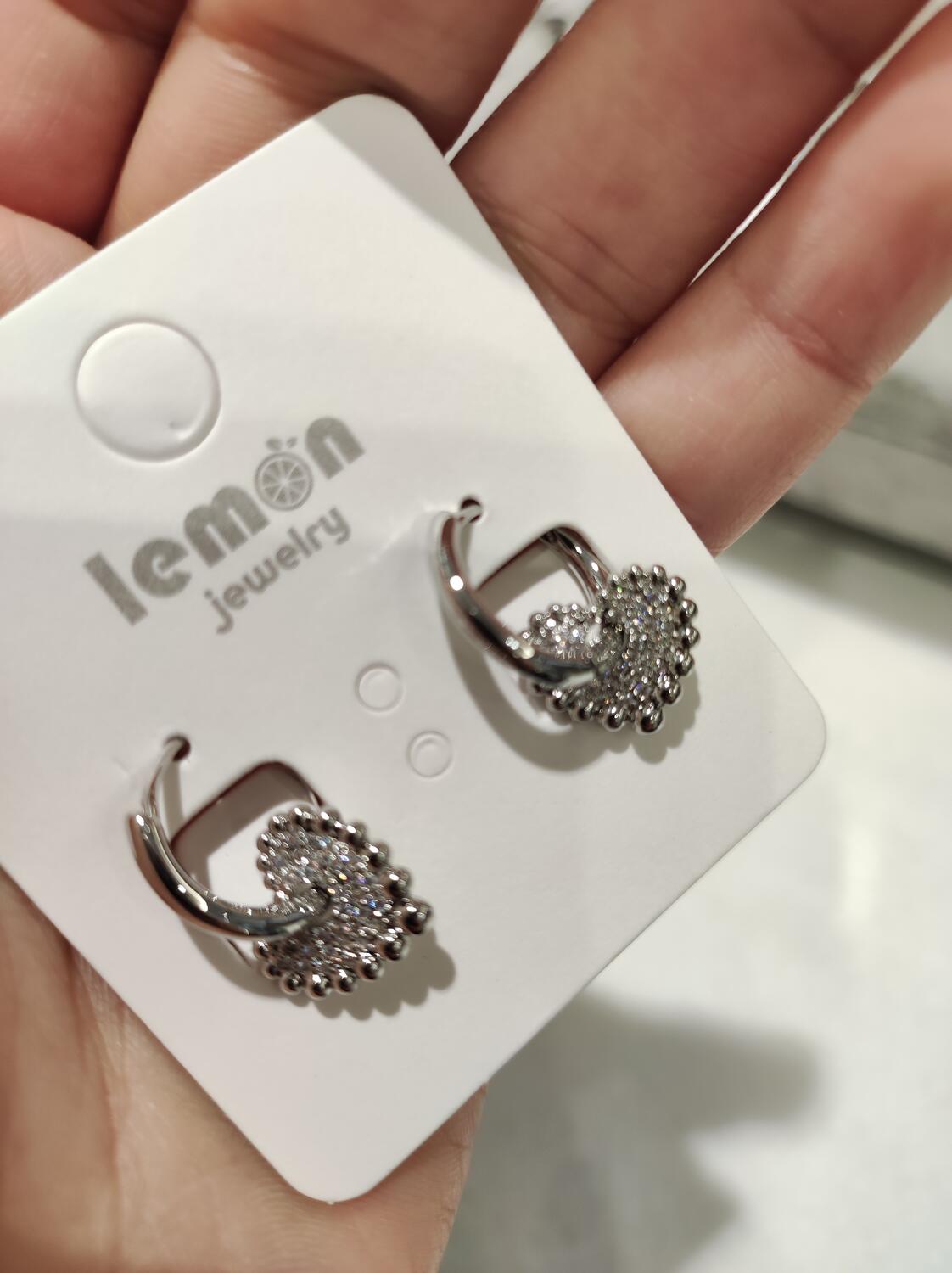 1 Paio Orecchini A Cuore In Acciaio Chirurgico 316L - Argento - Pendenti Con Catena - Regalo
