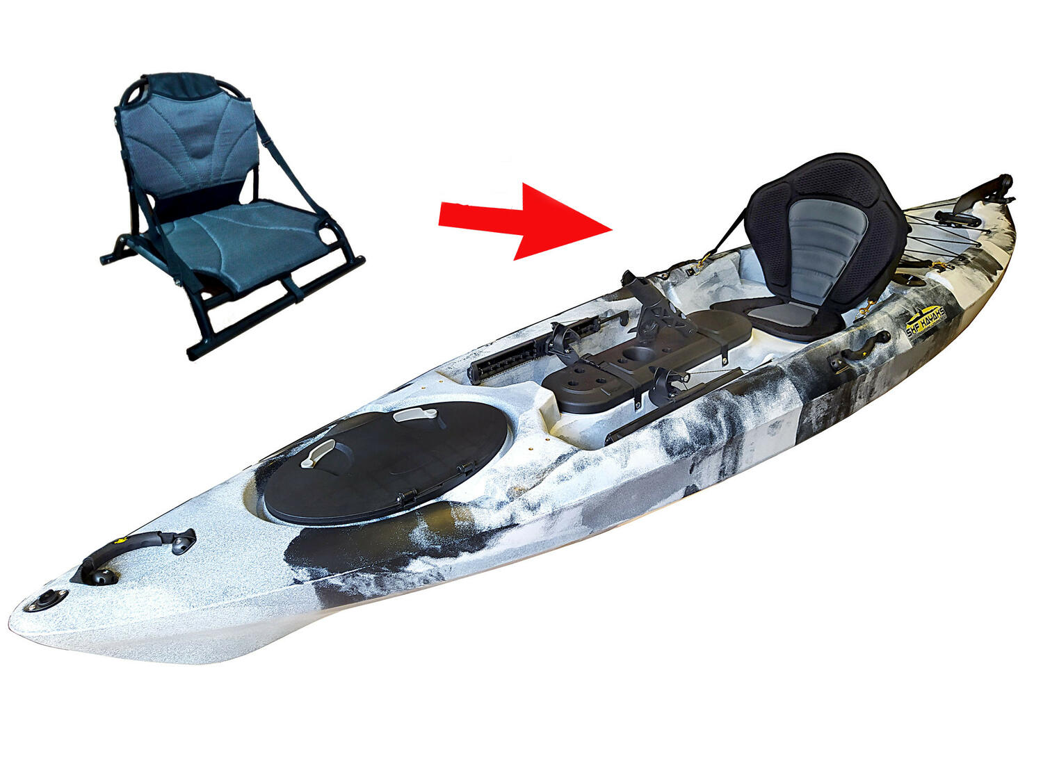 Gommone Gonfiabile Per Pesca 157x114 Cm - 3 Camere D'Aria, Con Pompa E Borsa, Portata 100kg - Foto 6