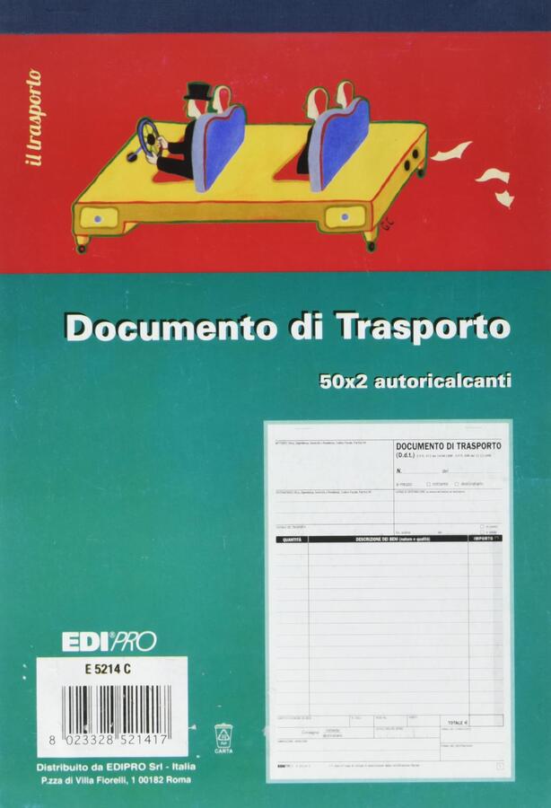 BLOCCO DDT DOCUMENTO TRASPORTO DUPLICE COPIA 50X2 AUTORICALCANTE - BUFFETTI 6512D2000