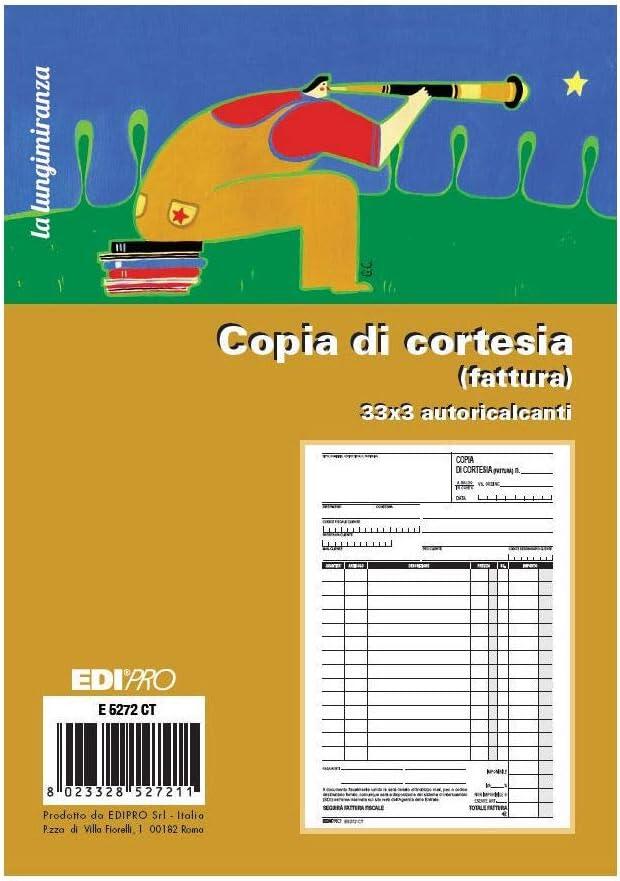 BLOCCO FATTURE DI CORTESIA 1 ALIQUOTA TRIPLICE COPIA 33X3 AUTORICALCANTE A5 - BUFFETTI 6371FE000
