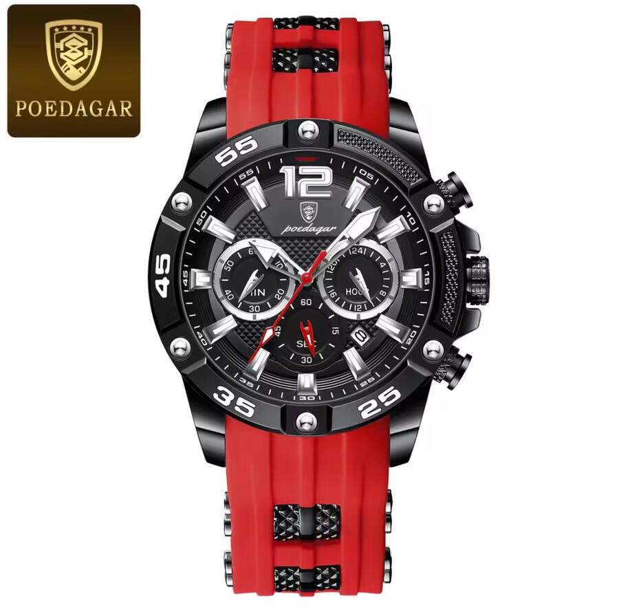 POEDAGAR 912 Orologio Uomo cronografo al quarzo
