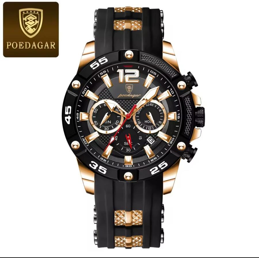 POEDAGAR 912 Orologio Uomo cronografo al quarzo