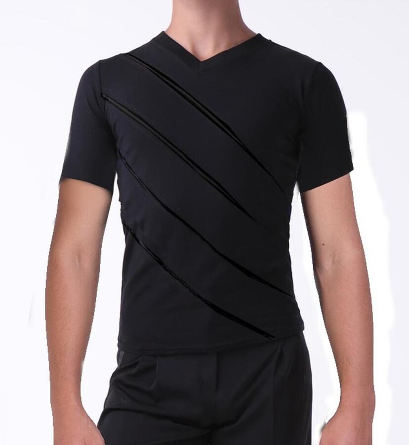 Men's sweater in technical fabric with contrasting lined transverse slits U447C