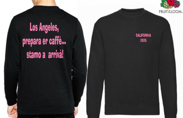 FELPA PERSONALIZZATA LOS ANGELES STAMO A ARRIVA'