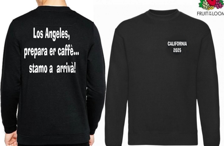 FELPA PERSONALIZZATA LOS ANGELES STAMO A ARRIVA'