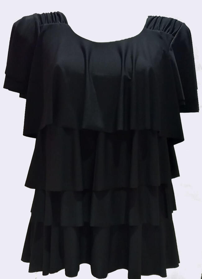 Maglia elastica a 4 balze con manichette in jersey taglia e vestibilità comoda M-XL 6-0049