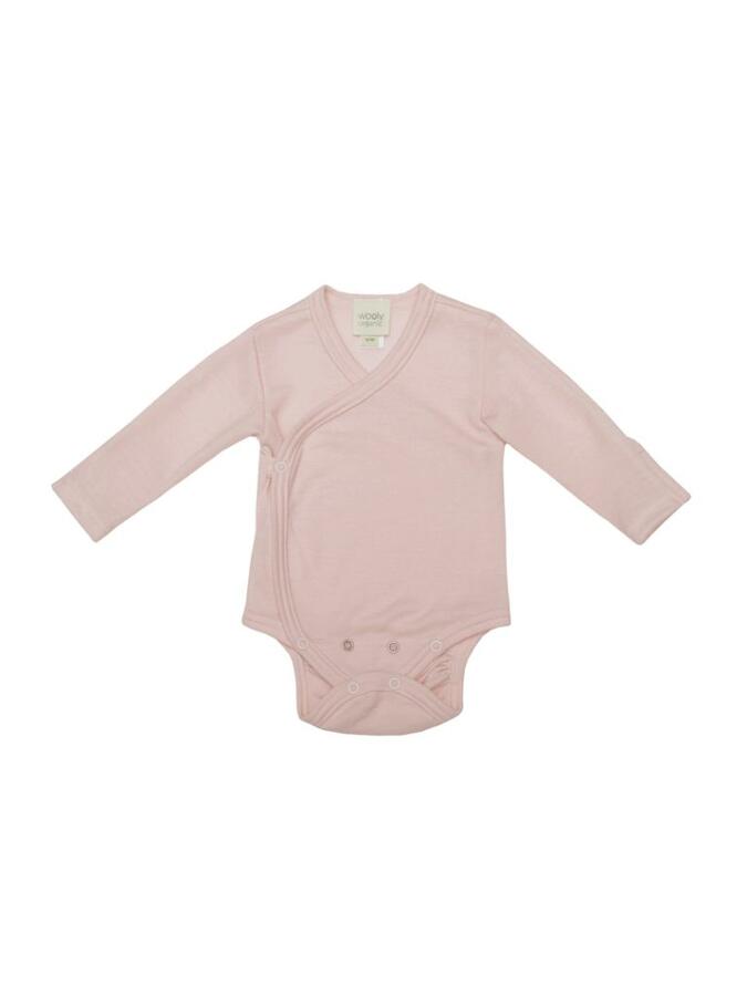 Body Avvolgente Manica Lunga in Lana Merino e Seta – Comfort Naturale per Neonati